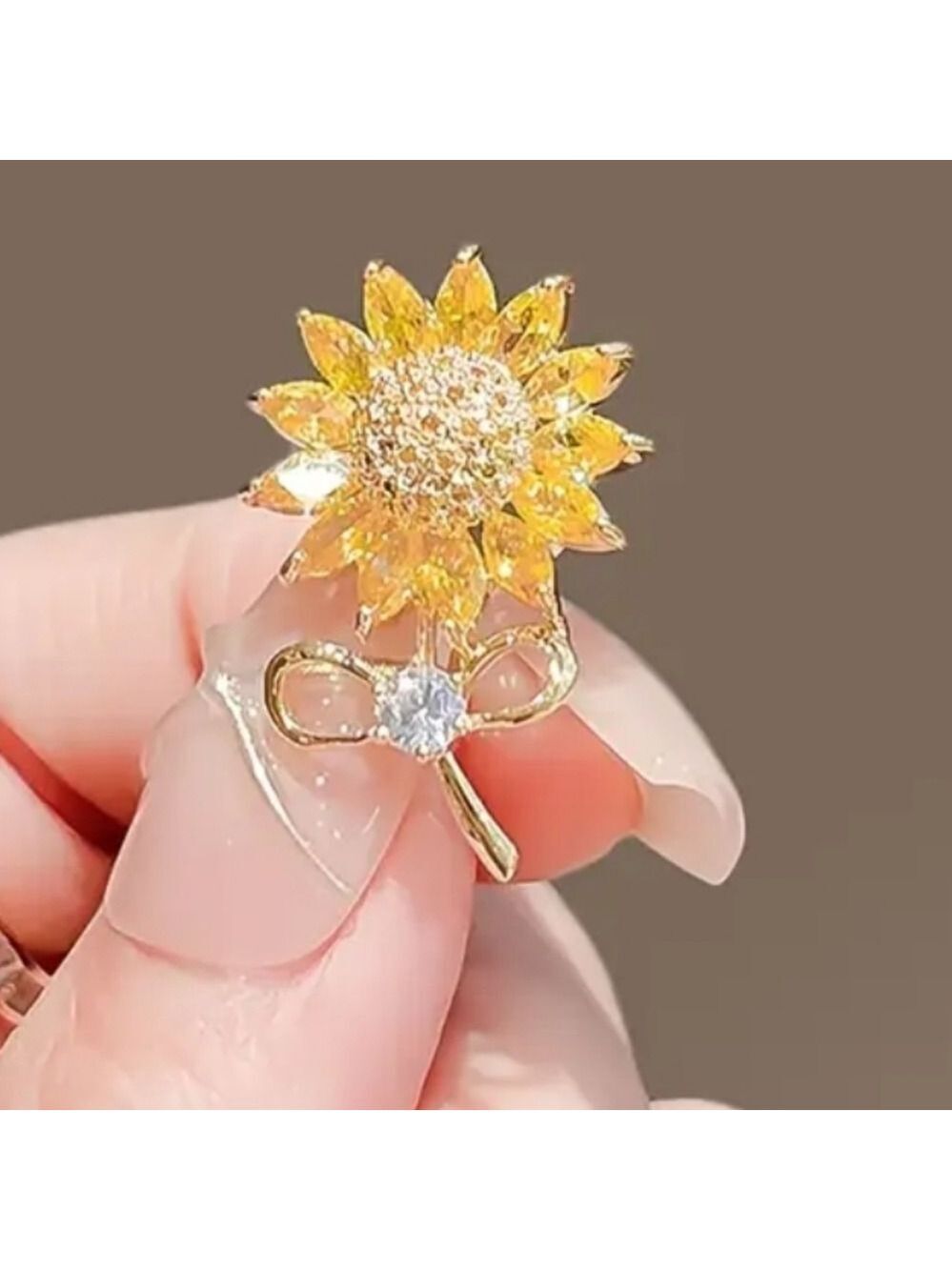 Petite Brooch SUNFLOWER  Embellished Brooch Pin